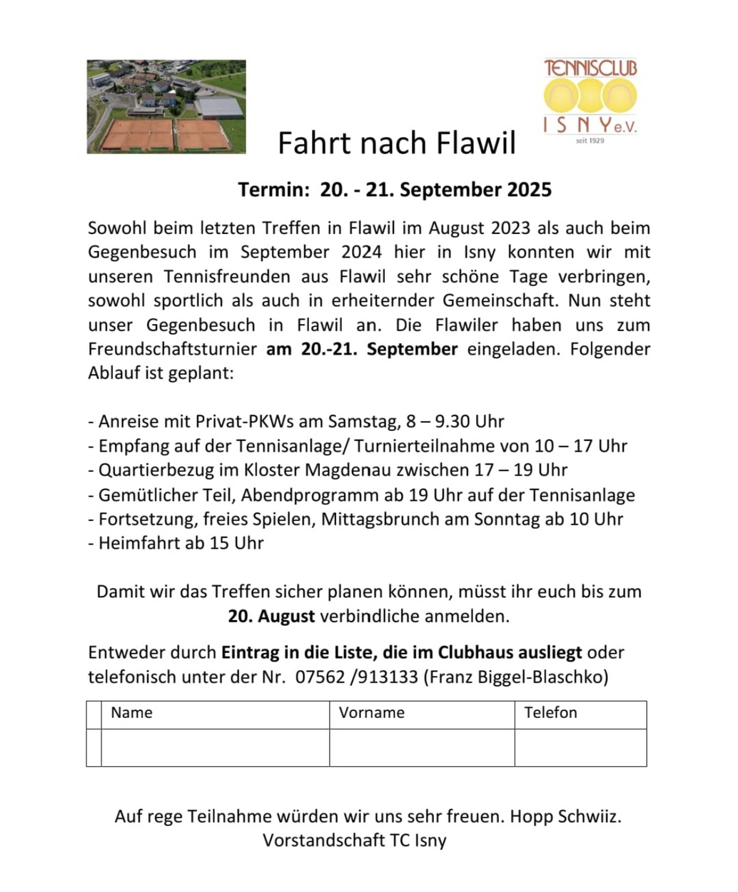 Fahrt nach Flawil